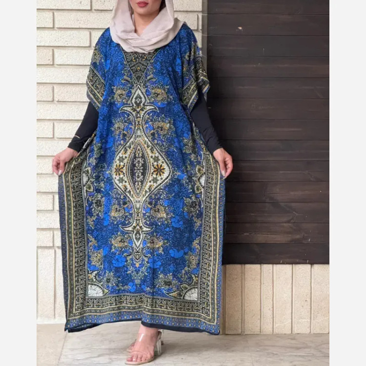 پیراهن پانچ سیلک هندی زنانه فری سایز تابستانی