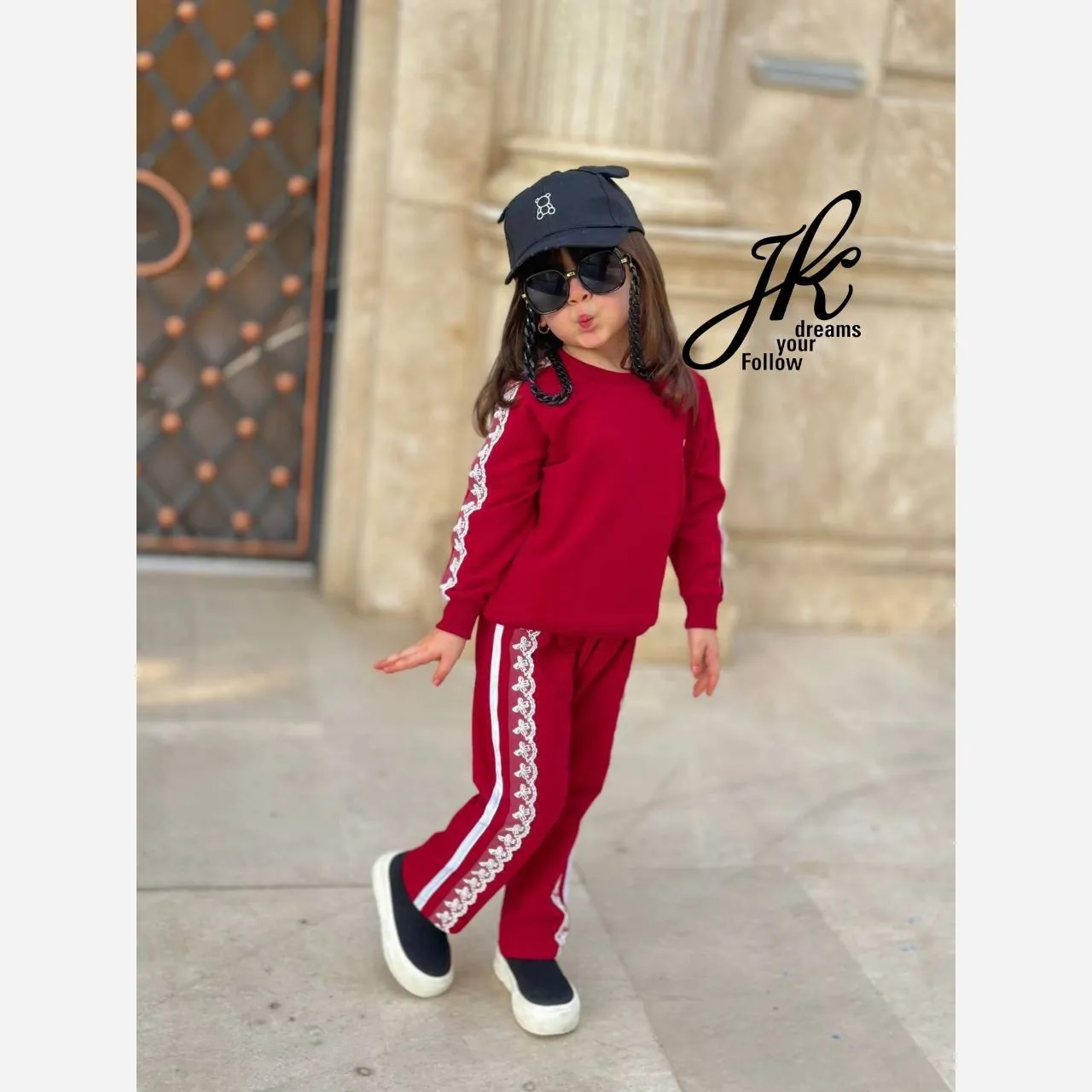 ست بلوز و شلوار دخترانه دورس پنبه لاکرا سایز 40 تا 55