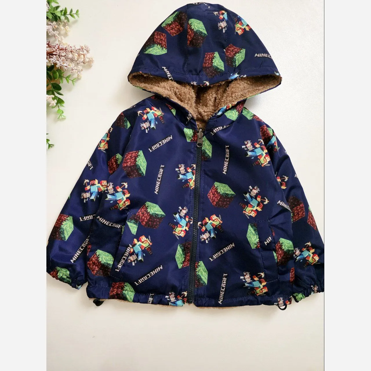 سویشرت دو رو بچگانه ضد آب و تدی مناسب 2 تا 7 سال با کش گتر