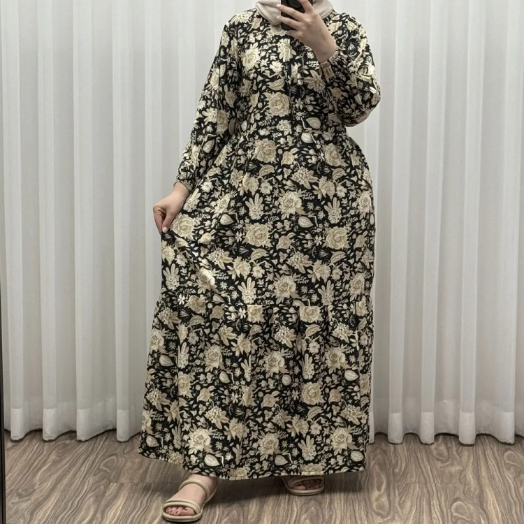 پیراهن زنانه فلور بوگاتی مدل شیلا فری سایز مناسب تا 46 با کمربند