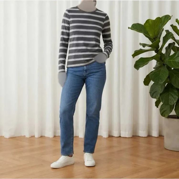 بلوز زنانه آستین بلند راه راه جنس پنبه ای چهارفصل